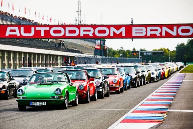The two-day Porsche festival celebrating the brand s 75 years in motorsports continues on September 27, 2026, at the Masaryk Circuit in Brno, Czech Republic. The photo shows the cars on the parade ride around the circuit. (CTKxPhoto PatrikxUhlir) CTKPhotoP2026092703350  CTKPhotoP2026092703350