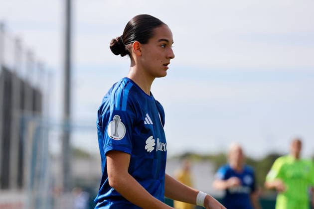 Soccer I Women I 2026–2027 Season I DFB Cup I FC Schalke 04 vs. SGS Essen I September 27, 2026 Dana Salic 8, FC Schalke 04, cutout, close-up, portrait, single photo, single image, body, Gelsenkirchen, Parkstadion, North Rhine-Westphalia, Germany Copyright: xLobeca CedricxSiefkerx