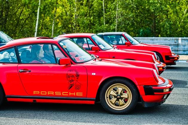 The two-day Porsche festival celebrating the brand s 75 years in motorsports continues on September 27, 2026, at the Masaryk Circuit in Brno, Czech Republic. The photo shows the cars on the parade ride around the circuit. (CTKxPhoto PatrikxUhlir) CTKPhotoP2026092703352  CTKPhotoP2026092703352