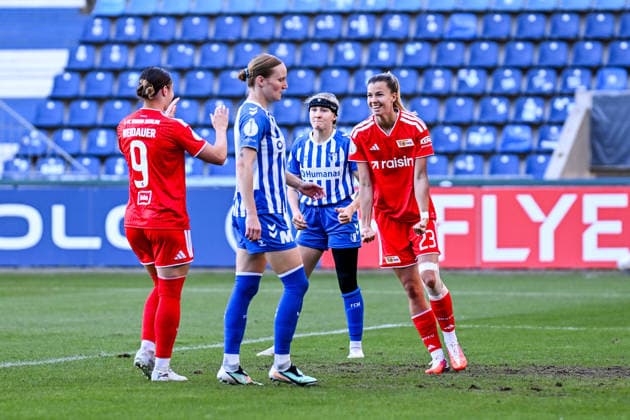 Soccer I Women s I 2026–2027 Season I DFB Cup I 1. FC Magdeburg vs. 1. FC Union Berlin I September 27, 2026 Goal celebration by Nele Bauereisen, 23, 1 FC Union Berlin vs. Magdeburg, Avnet Arena, Heinz Krügel Platz 1, Saxony-Anhalt, Germany Copyright: xLobeca InesxHähnelx