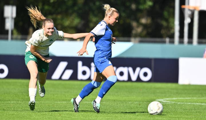 September 27, 2026 Soccer Season 2026–2027 DFB Cup Women s Club Cup First Round SpVgg Greuther Fürth Kleeblatt vs. TSG 1899 Hoffenheim Sports photo by Zink xwoxzix; regulations prohibit any use of photographs as image sequences and or quasi-video. Hanna Sauer 5, SpVgg Greuther Fürth; Laura Gloning 20, TSG Hoffenheim