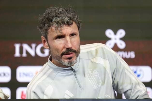 Belgium s head coach Mark van Bommel pictured during a press conference, PK, Pressekonferenz of the Red Devils, the Belgian national soccer team, on Sunday 27 September 2026 in Tubize. The team is preparing for the second game of the UEFA Nations League against France on Monday. BRUNOxFAHY  x187973282x