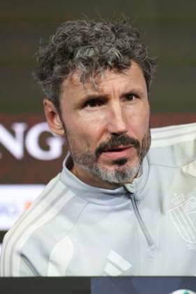 Belgium s head coach Mark van Bommel pictured during a press conference, PK, Pressekonferenz of the Red Devils, the Belgian national soccer team, on Sunday 27 September 2026 in Tubize. The team is preparing for the second game of the UEFA Nations League against France on Monday. BRUNOxFAHY  x187973284x