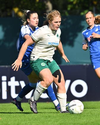 September 27, 2026 Soccer Season 2026–2027 DFB Cup Women s Club Cup First Round SpVgg Greuther Fürth Kleeblatt vs. TSG 1899 Hoffenheim Sports photo by Zink xwoxzix; regulations prohibit any use of photographs as image sequences and or quasi-video. Ann Kathrin Wolfram (13), SpVgg Greuther Fürth, in front of Janna Grimm (26), TSG Hoffenheim