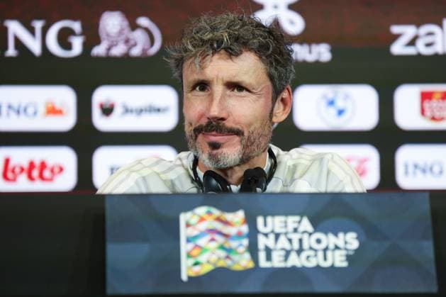 Belgium s head coach Mark van Bommel pictured during a press conference, PK, Pressekonferenz of the Red Devils, the Belgian national soccer team, on Sunday 27 September 2026 in Tubize. The team is preparing for the second game of the UEFA Nations League against France on Monday. BRUNOxFAHY x187974308x