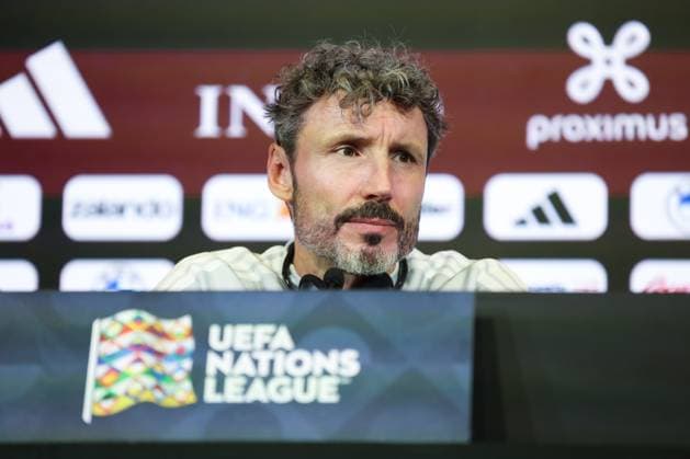 Belgium s head coach Mark van Bommel pictured during a press conference, PK, Pressekonferenz of the Red Devils, the Belgian national soccer team, on Sunday 27 September 2026 in Tubize. The team is preparing for the second game of the UEFA Nations League against France on Monday. BRUNOxFAHY x187974312x
