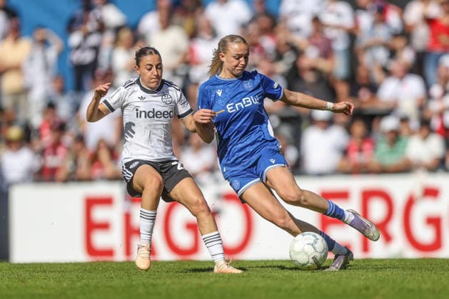 GER, Karlsruhe, Karlsruher SC vs. Eintracht Frankfurt, SC, DFB Women s Cup, Soccer, DFB, 2026–2027 Season, Badenia Stadium, Round 1; Photo: Ainhoa Alguacil, Eintracht Frankfurt Women; 26 DFB DFL REGULATIONS PROHIBIT ANY USE OF PHOTOGRAPHS AS IMAGE SEQUENCES AND OR QUASI-VIDEO; September 27, 2026 Copyright: HMBxMedia HendrikxHamelau