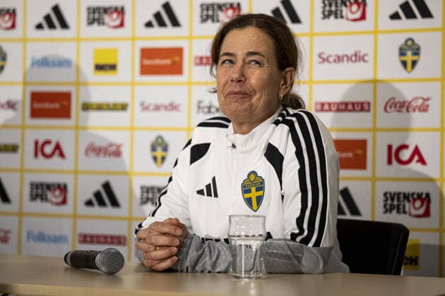 STOCKHOLM, SWEDEN - SEPTEMBER 27: Media officer Petra Thoren during the press conference, PK, Pressekonferenz on Bosön ahead of the Nations league soccer game between Sweden and Poland on Strawberry Arena in Stockholm, Sweden on September 27. Copyright: xPhilipxKangasx xSPPx Sportspressphoto_SPR241025