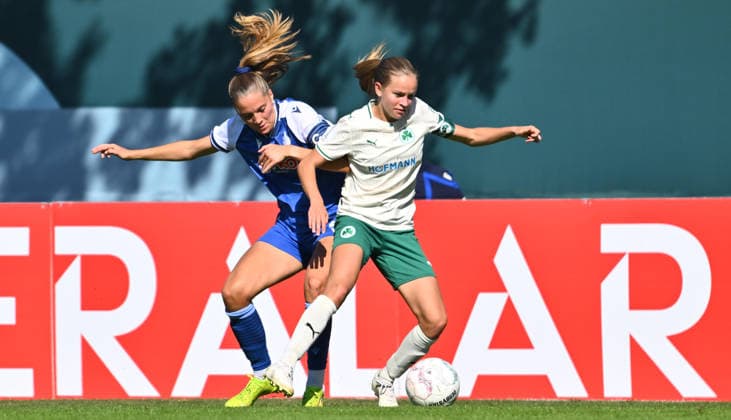 September 27, 2026 Soccer Season 2026–2027 DFB Cup Women s Club Cup Round 1 SpVgg Greuther Fürth Kleeblatt vs. TSG 1899 Hoffenheim Sports photo by Zink xwoxzix; regulations prohibit any use of photographs as image sequences and or quasi-video. Lisann Kaut 4, TSG Hoffenheim; Elena Grill 6, SpVgg Greuther Fürth
