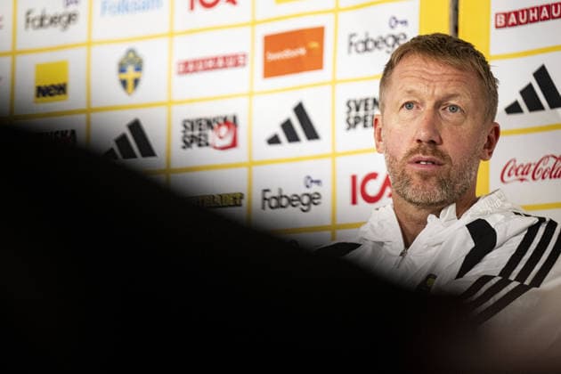 STOCKHOLM, SWEDEN - SEPTEMBER 27: Headcoach Graham Potter of Sweden during the press conference, PK, Pressekonferenz on Bosön ahead of the Nations league soccer game between Sweden and Poland on Strawberry Arena in Stockholm, Sweden on September 27. Copyright: xPhilipxKangasx xSPPx Sportspressphoto_SPR241038