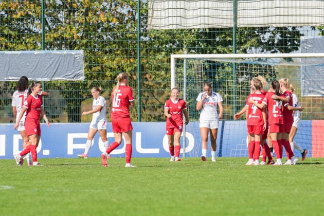 DFB Women s Cup: SC Sand vs. VfL Wolfsburg, September 27, 2026—Celebration of the 0–2 goal by Svenja Huth (VfL Wolfsburg), 10th round of the DFB Women s Cup: SC Sand vs. VfL Wolfsburg, Adams Arena, September 27, 2026 DFB DFL regulations prohibit any use of photographs as image sequences and or quasi-video Copyright: xBEAUTIFULxSPORTS Boscox