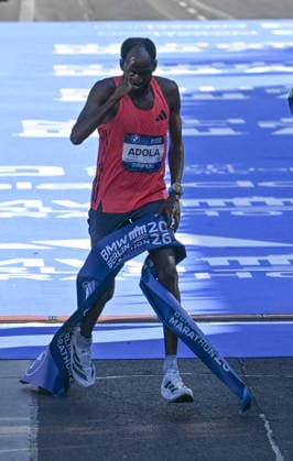2026 Berlin Marathon BERLIN, GERMANY - SEPTEMBER 27: Ethiopian Guye Adola wins men category the 2026 Berlin Marathon, where thousands of runners from around the world competed over a 42.195-kilometer course passing iconic landmarks in Berlin, Germany on September 27, 2026. Halil Sagirkaya Anadolu Berlin Germany. Editorial use only. Please get in touch for any other usage.  Copyright: x2026xAnadoluxHalilxSagirkayax