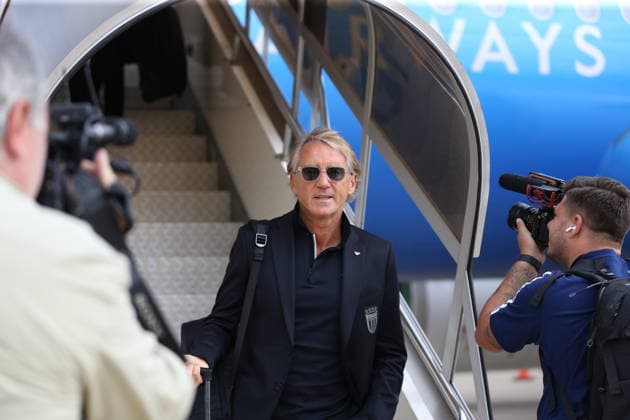 Italian National Football Team arrives in Bursa BURSA, TURKIYE - SEPTEMBER 27: Head coach of the Italian National Football Team, Roberto Mancini arrives at Yenisehir Airport ahead of the upcoming UEFA Nations A League second match between Turkiye and Italy, in Bursa, Turkiye on September 27, 2026. Mustafa Bikec Anadolu Bursa Turkey. Editorial use only. Please get in touch for any other usage.  Copyright: x2026xAnadoluxMustafaxBikecx