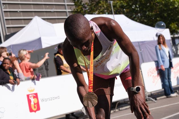September 27, 2026, Warsaw, Masovian Voivodeship, Poland: STEPHEN KIBOR of Kenya at the finish line after placing first in the 48th Warsaw Marathon. The race has been awarded the World Athletics Elite Label for the first time in its history and is part of the European Marathon Classics (EMC) series of races. Warsaw Marathon 2026  - ZUMAk204 20260927_zip_k204_039 Copyright: xRomanxKozielx