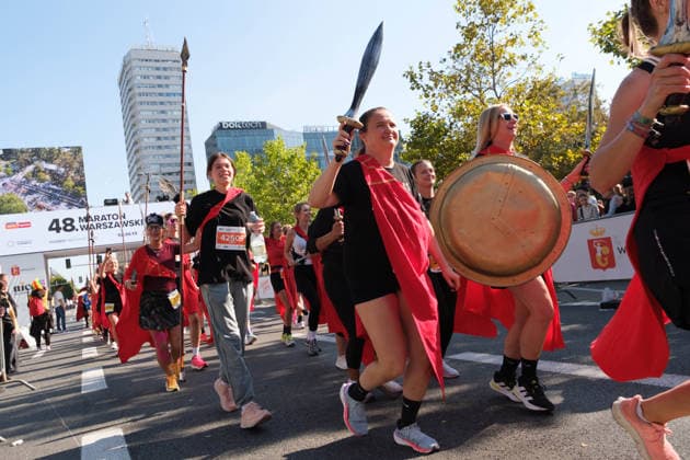 September 27, 2026, Warsaw, Masovian Voivodeship, Poland: Runners of the Spartans for Children Foundation cross the finish line of the Nice To Fit You Warsaw 10k Run as part of the 48th Warsaw Marathon. The race has been awarded the World Athletics Elite Label for the first time in its history and is part of the European Marathon Classics (EMC) series of races. Warsaw Poland - ZUMAk204 20260927_zip_k204_031 Copyright: xRomanxKozielx
