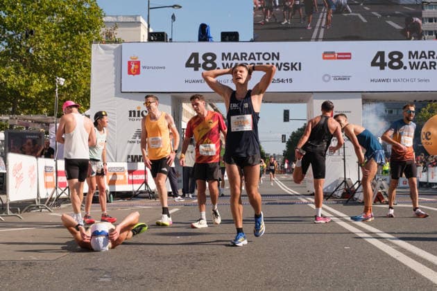 September 27, 2026, Warsaw, Masovian Voivodeship, Poland: Runners after crossing the finish line of the 48th Warsaw Marathon. The race has been awarded the World Athletics Elite Label for the first time in its history and is part of the European Marathon Classics (EMC) series of races. Warsaw Poland - ZUMAk204 20260927_zip_k204_032 Copyright: xRomanxKozielx