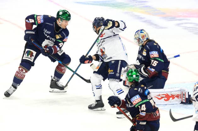 September 27, 2026, GER, DEU, Germany, Adam Smith, Eisbären Berlin 4, Jonas Neffin, Eisbären Berlin 75, PETER QUENNEVILLE, Iserlohn Roosters 89, nordphoto GmbH, Engler Berlin, Uber Arena Berlin, Germany Copyright: xNordphotox xEnglerx