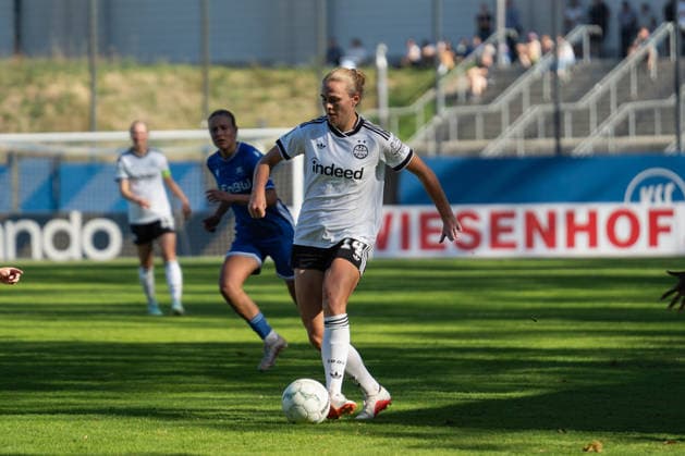 September 27, 2026, xjyhynx, Women s DFB Cup First Round, Karlsruher SC vs. Eintracht Frankfurt, from left: Marthine Ostenstad 14, Eintracht Frankfurt, Karlsruhe