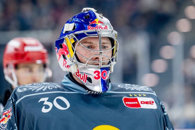 Antoine Bibeau, Goaltender, EHC Red Bull Munich, 30, Portrait, GER, EHC Red Bull Munich vs. Löwen Frankfurt, Ice Hockey, DEL, 2026–2027 Season, Matchday 4, September 27, 2026 Photo: HMB Media, Heike Feiner Copyright: HMBxMedia HeikexFeiner