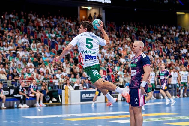 Rutger Ten Velde, FRISCH AUF Goeppingen, 5th shot, TSV Hannover Burgdorf vs. FRISCH AUF Goeppingen, Handball Bundesliga, HBL, 2026–2027 Season, September 27, 2026, Press Photo by Jan Frederic Helbig, TSV Hannover Burgdorf vs. FRISCH AUF Goeppingen, Handball Bundesliga, HBL, ZAG Arena, Opel Handball Bundesliga, 2026–2027 season, September 27, 2026, Hannover Copyright: xEibner-Pressefoto Jan-FredericxHx EP_JHG