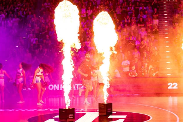 easyCredit Basketball Bundesliga, Telekom Baskets Bonn vs. Syntainics MBC, September 27, 2026 Leon Kratzer of Telekom Baskets Bonn, No. 22, during the player walkout easyCredit Basketball Bundesliga, Telekom Baskets Bonn vs. Syntainics MBC, September 27, 2026, Telekom Dome Bonn Copyright: xBEAUTIFULxSPORTS Derixx