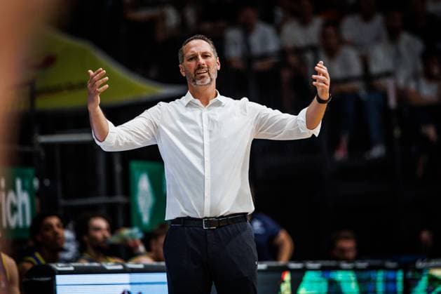 Steven Esterkamp, head coach of Science City Jena, on the sidelines; emotions; gestures; facial expressions; cutout; portrait; Vet Concept Gladiators Trier vs. Science City Jena; basketball; easyCredit BBL; Matchday 2; 2026–2027 season; September 27, 2026, Vet Concept Gladiators Trier vs. Science City Jena, basketball, easyCredit BBL, Matchday 2, 2026–2027 season, September 27, 2026 Copyright: xEibnerxPressefotox EP_ANS