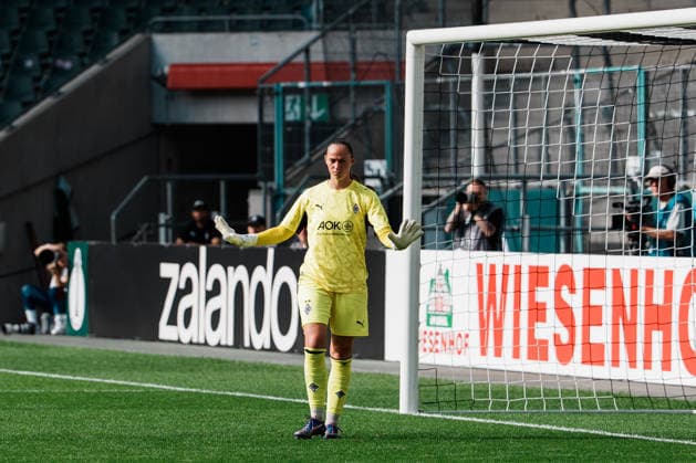 Germany, Soccer: 2026–2027 DFB Women s Cup, First Round: Borussia Mönchengladbach vs. FC Bayern Munich at Borussia Park, Luisa Palmen (Borussia Mönchengladbach), 23 minutes after a scoring chance by Bayern: calmness, experience Copyright: xThiemoxRudolphx