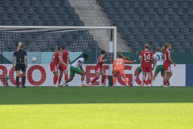 September 27, 2026, xgrfx, Women s DFB Cup First Round, Borussia Mönchengladbach vs. FC Bayern Munich, Goal: Luca Graf (1-0) Borussia Mönchengladbach Mönchengladbach