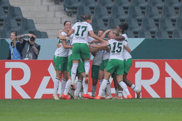 September 27, 2026, xgrfx, Women s DFB Cup First Round, Borussia Mönchengladbach vs. FC Bayern Munich, Goal: Luca Graf (1-0) Borussia Mönchengladbach Mönchengladbach