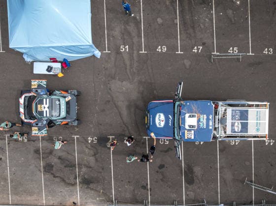 W2RC - RALLYE DU MAROC 2026 603 VAN DEN BRINK Mitchel (ned), VAN HEUN Bart (ned), VAN DE POL Jarno (ned), Iveco Powerstar, Team De Rooy, TRK T5.1, 299 AL ATTIYAH Nasser (qat), LURQUIN Fabian (bel), Dacia Sandrider, The Dacia Sandriders, FIA W2RC, ULT T1+, Bivouac Agadir ambiance, during the Scrutineering of the Rallye du Maroc 2026, 4th round of the 2026 WR2C Championship from September 26 to 27, 2026 in Agadir, Morocco - AgadirMorocco Copyright: xFREDERICxLExFLOCxHx