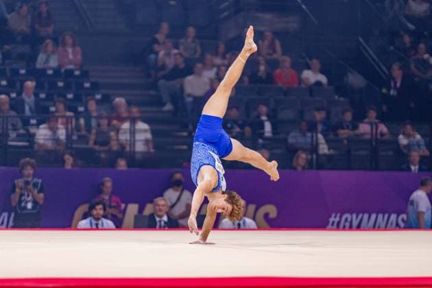 September 27, 2026, Paris, Paris, France: September 27, 2026, Paris, France: Tommaso Brugnami of Italy during the final af the floor at Gym Paris in the AccorArena. Paris France - ZUMAp284 20260927_zip_p284_010 Copyright: xMickaelxPintax
