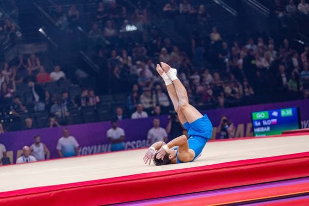 September 27, 2026, Paris, Paris, France: September 27, 2026, Paris, France: Anze Hribar of Slovenia during the final af the floor at Gym Paris in the AccorArena. Paris France - ZUMAp284 20260927_zip_p284_021 Copyright: xMickaelxPintax