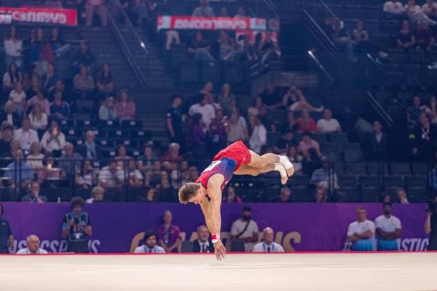 September 27, 2026, Paris, Paris, France: September 27, 2026, Paris, France: Sebastian Sponevik of Norway during the final af the floor at Gym Paris in the AccorArena. Paris France - ZUMAp284 20260927_zip_p284_030 Copyright: xMickaelxPintax