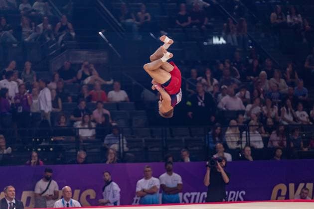 September 27, 2026, Paris, Paris, France: September 27, 2026, Paris, France: Sebastian Sponevik of Norway during the final af the floor at Gym Paris in the AccorArena. Paris France - ZUMAp284 20260927_zip_p284_033 Copyright: xMickaelxPintax