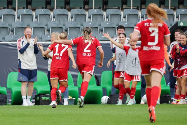 September 27, 2026, xgrfx, Women s DFB Cup First Round, Borussia Mönchengladbach vs. FC Bayern Munich, Goal: Vanessa Gilles (1-2) FC Bayern Munich vs. Mönchengladbach