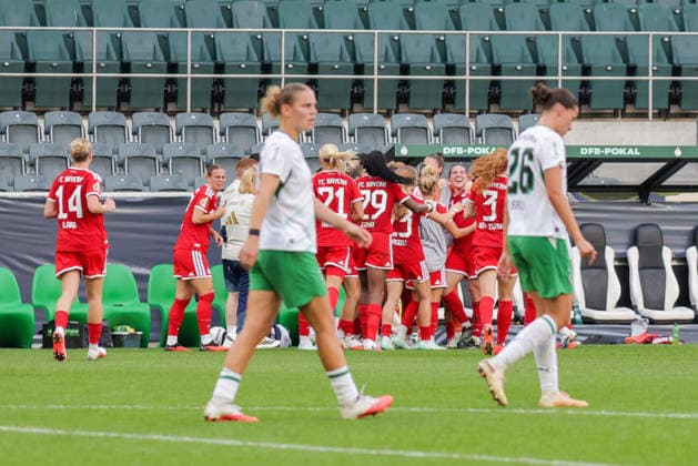 September 27, 2026, xgrfx, Women s DFB Cup First Round, Borussia Mönchengladbach vs. FC Bayern Munich, Goal: Vanessa Gilles (1-2) FC Bayern Munich vs. Mönchengladbach