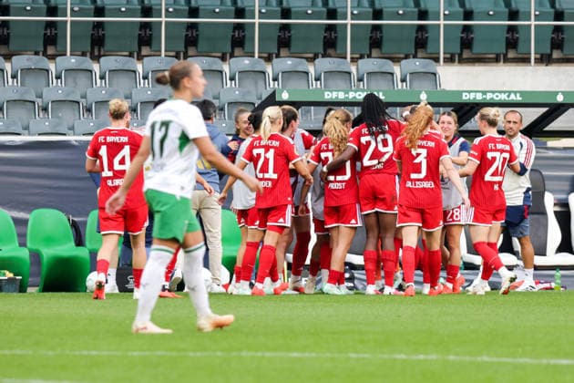 September 27, 2026, xgrfx, Women s DFB Cup First Round, Borussia Mönchengladbach vs. FC Bayern Munich, Goal: Vanessa Gilles (1-2) FC Bayern Munich vs. Mönchengladbach