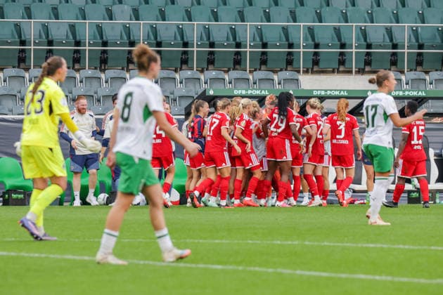 September 27, 2026, xgrfx, Women s DFB Cup First Round, Borussia Mönchengladbach vs. FC Bayern Munich, Goal: Vanessa Gilles (1-2) FC Bayern Munich vs. Mönchengladbach