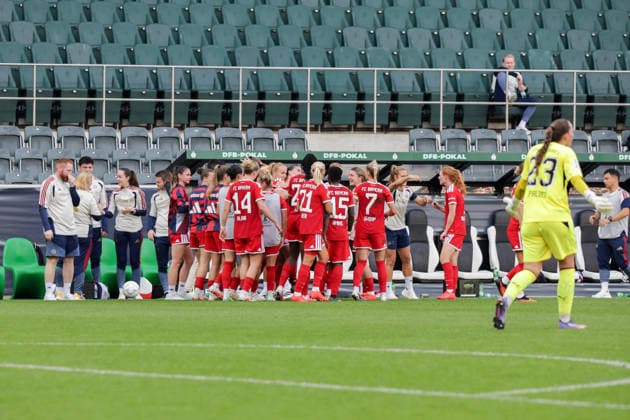 September 27, 2026, xgrfx, Women s DFB Cup First Round, Borussia Mönchengladbach vs. FC Bayern Munich, Goal: Vanessa Gilles (1-2) FC Bayern Munich vs. Mönchengladbach