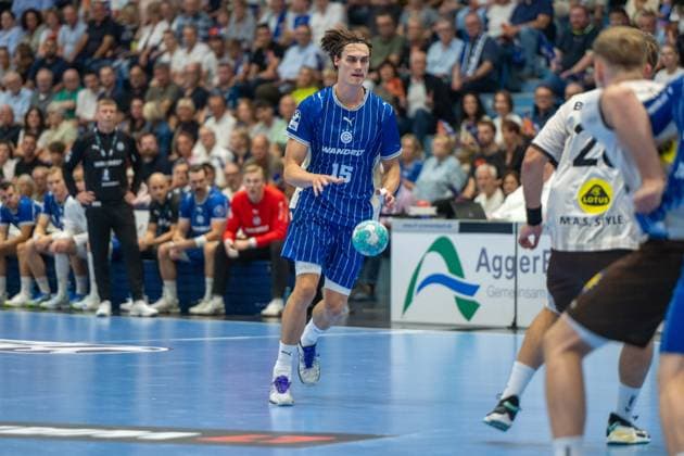 Miro Schluroff, backcourt player, VfL Gummersbach 15, VfL Gummersbach vs. Bergischer Handball Club 06, Opel Handball Bundesliga, Men s Division, Matchday 6, September 27, 2026, Gummersbach, North Rhine-Westphalia, Germany Copyright: xkolbert-press MartinxWdziecznyx