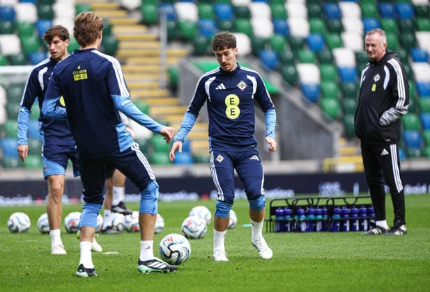 Northern Ireland Squad Training, Clearer Twist National Stadium at Windsor Park, Belfast 27 9 2026 Trai Hume Trai Hume 27 9 2026  Copyright: xx N Ireland training_082