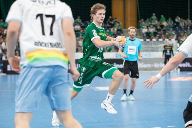Handball, HBL2: SC DHfK Leipzig vs. TSV Bayer Dormagen, September 27, 2026; Finn Schroven 19, SC DHfK Leipzig; Handball, 2nd Bundesliga, 2026–2027 season, Matchday 5: SC DHfK Leipzig vs. TSV Bayer Dormagen on September 27, 2026, at the Quarterback Immobilien Arena Leipzig Copyright: xBEAUTIFULxSPORTS JanxKaeferx