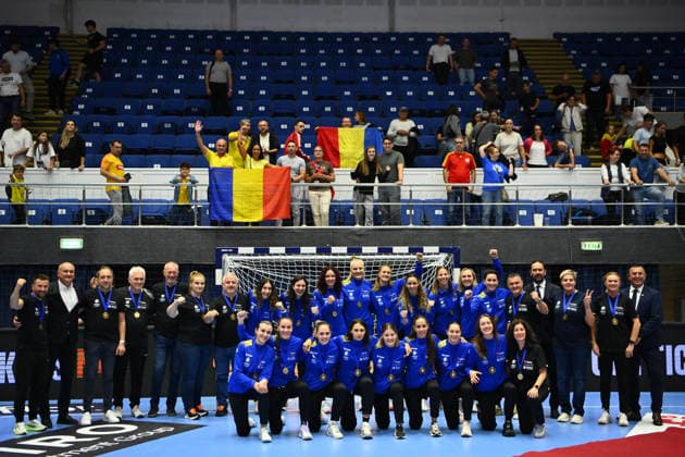 Norway - Denmark, EURO CUP Women 2026 EHF EURO CUP FINALS Romania players react at the final of the Euro Cup Women 2026 EHF Euro cups Finals game between Hungary and Romania, September 27, 2026, in Bucharest, Romania. Copyright: xAlexxNicodimx