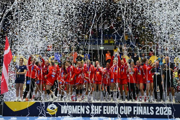 Norway - Denmark, EURO CUP Women 2026 EHF EURO CUP FINALS Denmark players react at the final of the Euro Cup Women 2026 EHF Euro cups Finals game between Hungary and Romania, September 27, 2026, in Bucharest, Romania. Copyright: xAlexxNicodimx