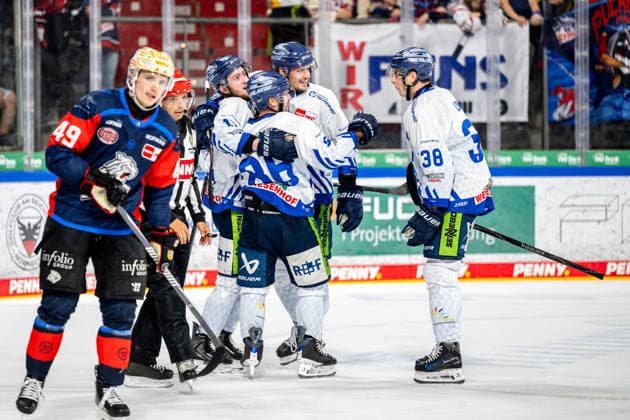 September 27, 2026 Ice Hockey Season 2026–2027 Penny DEL Nuremberg Ice Tigers Icetigers Straubing Tigers ThHa xthxhax Goal celebration, joy, Cheers Skyler McKenzie 86, Straubing Tigers Tyler Madden 18, Straubing Tigers Stefan Loibl 38, Straubing Tigers