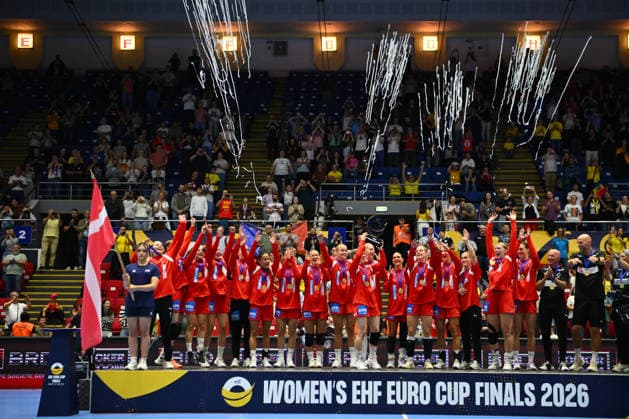 Norway - Denmark, EURO CUP Women 2026 EHF EURO CUP FINALS Denmark players react at the final of the Euro Cup Women 2026 EHF Euro cups Finals game between Hungary and Romania, September 27, 2026, in Bucharest, Romania. Copyright: xAlexxNicodimx