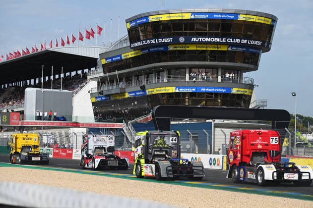 FFSA 24 HEURES CAMIONS 2026 44 ANDRE Jonathan (fra), Team Lion Truck Racing, MAN, 75 ROBINEAU Thomas (fra), Team Robineau, MAN, action, during the 5th round of the Championnat de France FFSA Camions 2026, 24 Heures Camions, from September 26 to 27, 2026 on the Bugatti Circuit, in Le Mans, France - Le MansFrance Copyright: xRAINIERxEHRHARDTx