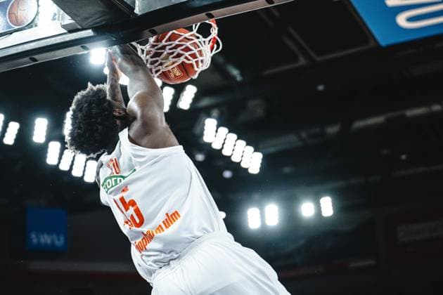 Neu Ulm, Germany, September 27, 2026 Oluwasimisola Shittu of ratiopharm ulm in action, on the ball, Individual play during the Basketball Bundesliga game between ratiopharm ulm and Fitness First Würzburg Baskets at the ratiopharm Arena on September 27, 2026, in Neu Ulm, Germany. Photo by Harry Langer, DeFodi Images, ratiopharm Arena, Germany, September 27, 2026 Oluwasimisola Shittu of ratiopharm Ulm controls the ball during the Basketball Bundesliga match between ratiopharm Ulm and Fitness First Würzburg Baskets in Neu Ulm on September 27, 2026 at the ratiopharm Arena, Germany. Photo by Harry Langer, DeFodi Images. Photo by Harry Langer, DeFodi Images