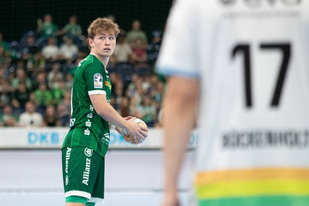 Handball, HBL2: SC DHfK Leipzig vs. TSV Bayer Dormagen, September 27, 2026; Finn Schroven 19, SC DHfK Leipzig; Handball, 2nd Bundesliga, 2026–2027 season; Matchday 5: SC DHfK Leipzig vs. TSV Bayer Dormagen on September 27, 2026, at the Quarterback Immobilien Arena Leipzig Copyright: xBEAUTIFULxSPORTS JanxKaeferx