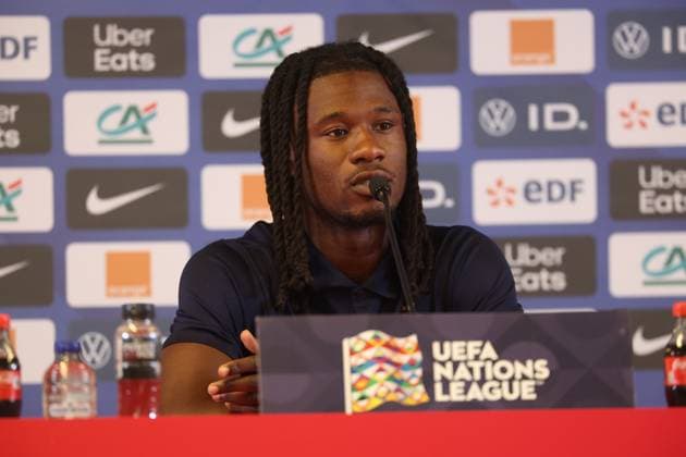France s Eduardo Camavinga pictured at a press conference, PK, Pressekonferenz of the France national soccer team, in Brussels, on Sunday 27 September 2026. The team is preparing for the second game of the UEFA Nations League against Belgium s Red Devils on Monday. VIRGINIExLEFOUR  x0867966015stx